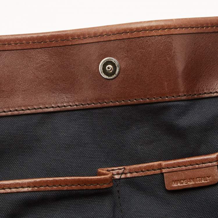 Pre Owned Burberry Beige/Brown Haymarket Check Canvas and Leather Small Canterbury Tote