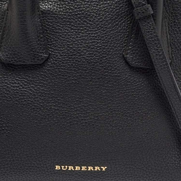 Pre Owned Burberry Black Grained Leather Greenwood Satchel
