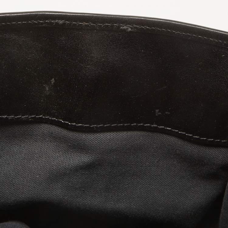 Pre Owned Burberry Black House Check Fabric and Leather Large Rowan Studded Tote