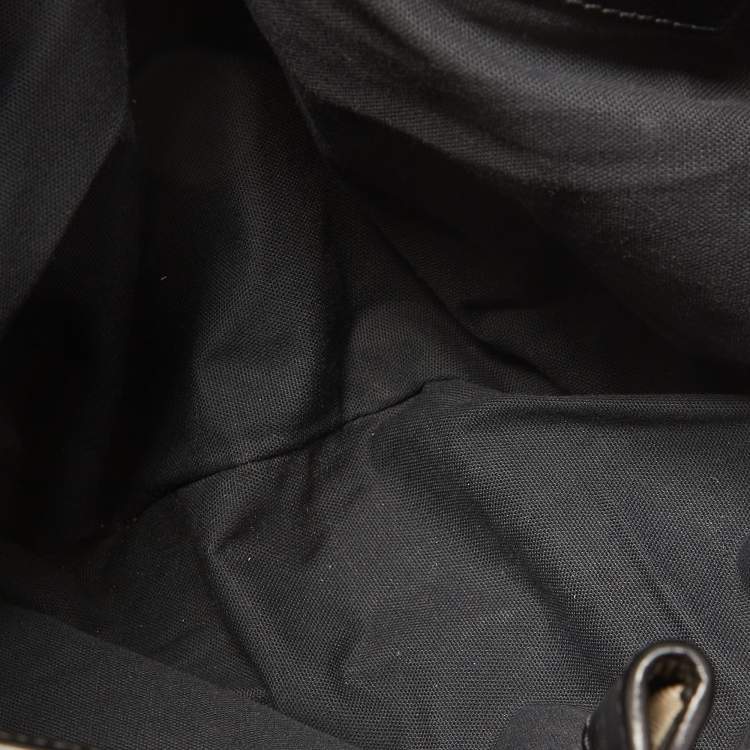 Pre Owned Burberry Black House Check Fabric and Leather Large Rowan Studded Tote