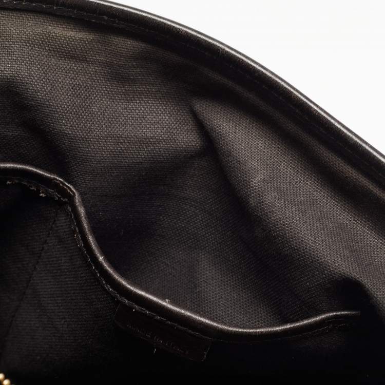 Pre Owned Burberry Beige/Dark Brown Haymarket Check Coated Canvas And Leather Multi Chain Tote