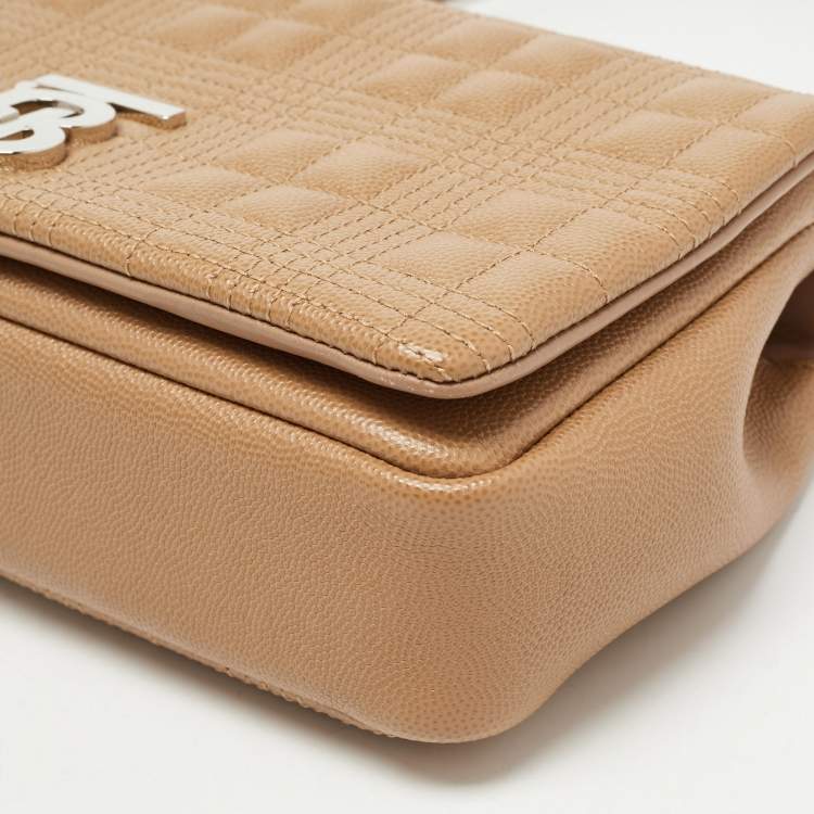 Pre Owned Burberry Beige Quilted Leather Small Lola Shoulder Bag