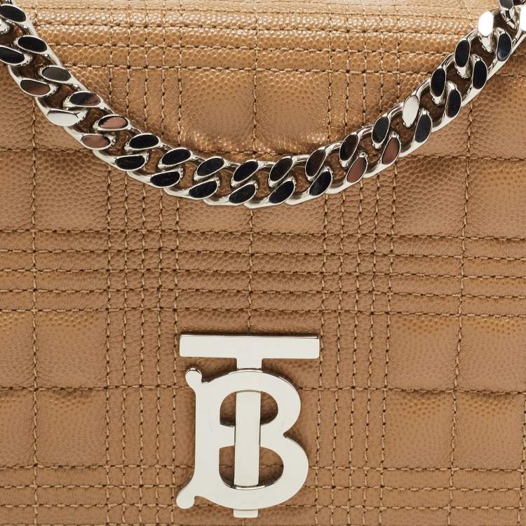 Pre Owned Burberry Beige Quilted Leather Small Lola Shoulder Bag