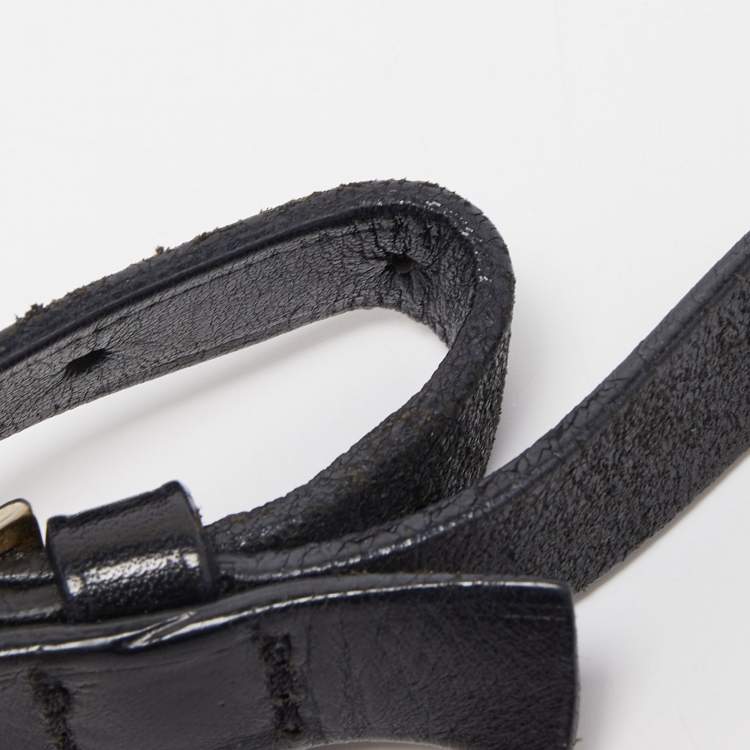 Pre Owned Burberry Black/Beige House Check Canvas and Leather Bridle Tote