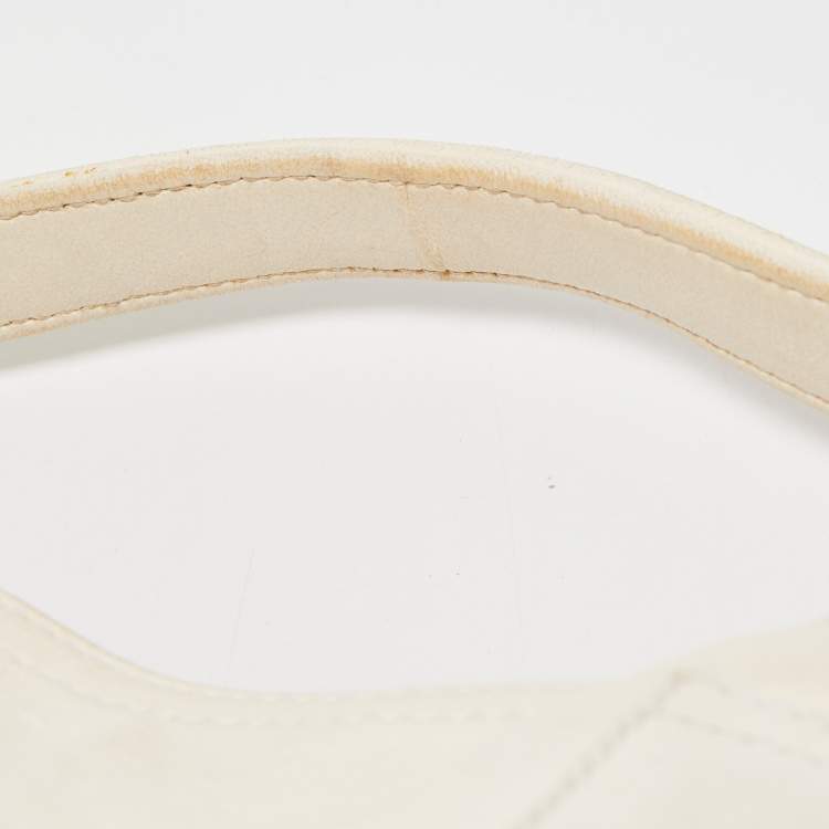 Pre Owned Burberry White Leather Crompton Shoulder Bag