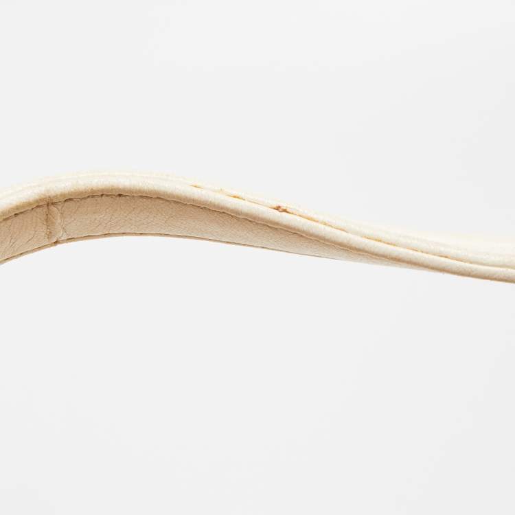 Pre Owned Burberry White Leather Crompton Shoulder Bag