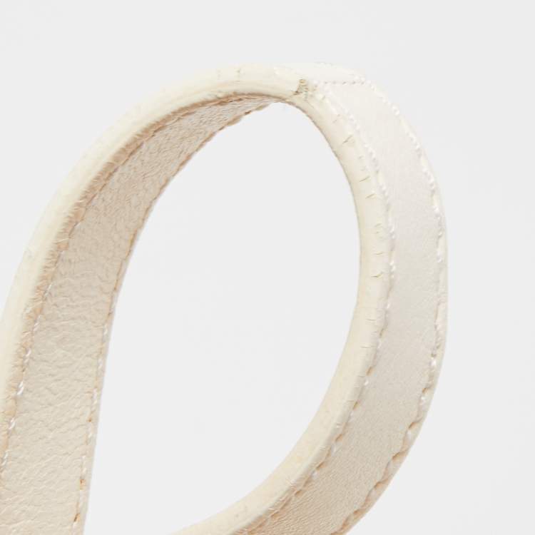 Pre Owned Burberry White Leather Crompton Shoulder Bag