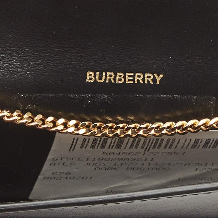 Pre Owned Burberry Black/Brown Leopard Print Leather Jody Chain Card Case