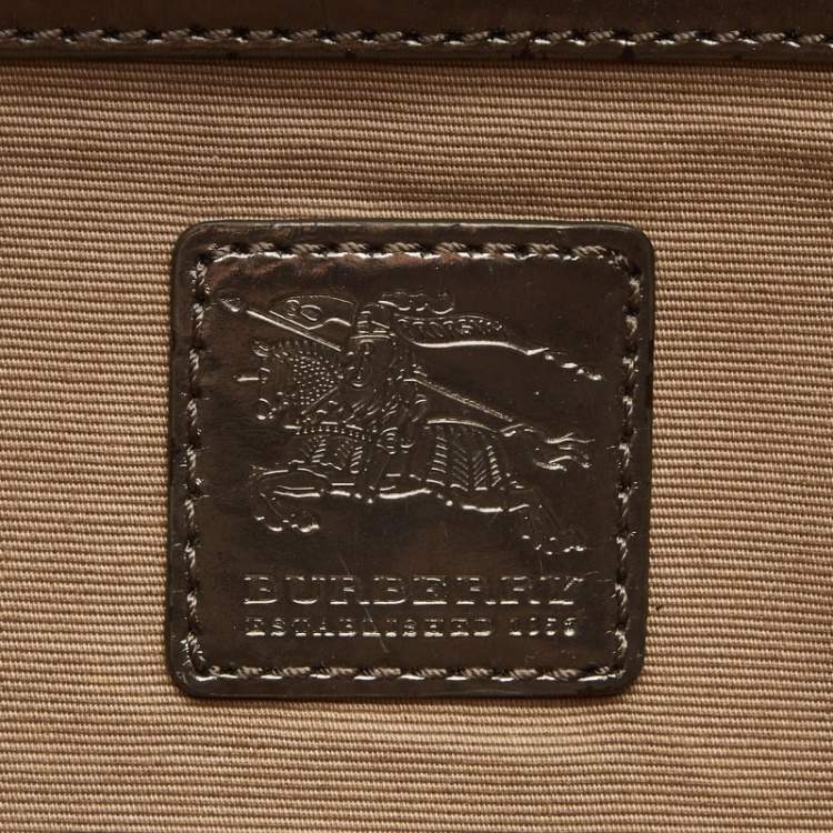 Pre Owned Burberry Beige Supernova Coated Canvas Barton Hobo