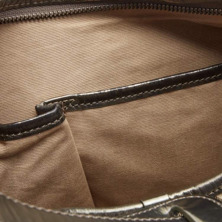 Pre Owned Burberry Beige Supernova Coated Canvas Barton Hobo