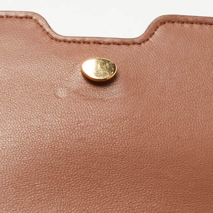 Pre Owned Burberry Brown Leather Mini TB Belt Bag