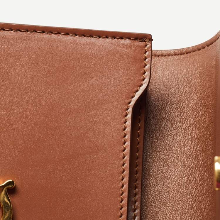 Pre Owned Burberry Brown Leather Mini TB Belt Bag