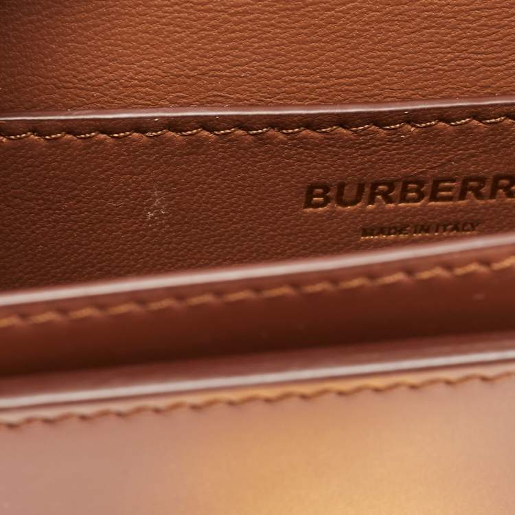 Pre Owned Burberry Brown Leather Mini TB Belt Bag