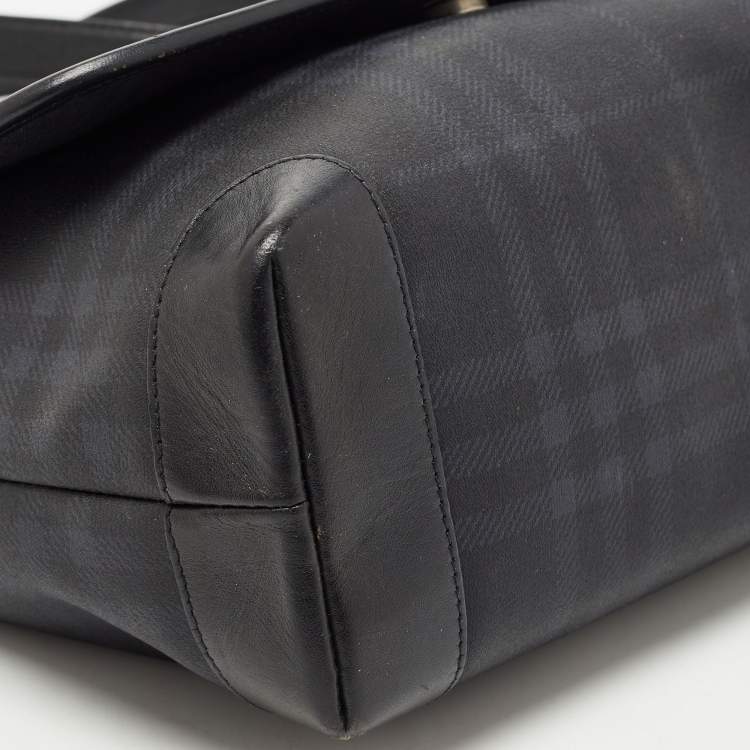 Pre Owned Burberry Black Beat Check Coated Canvas and Leather Flap Shoulder Bag