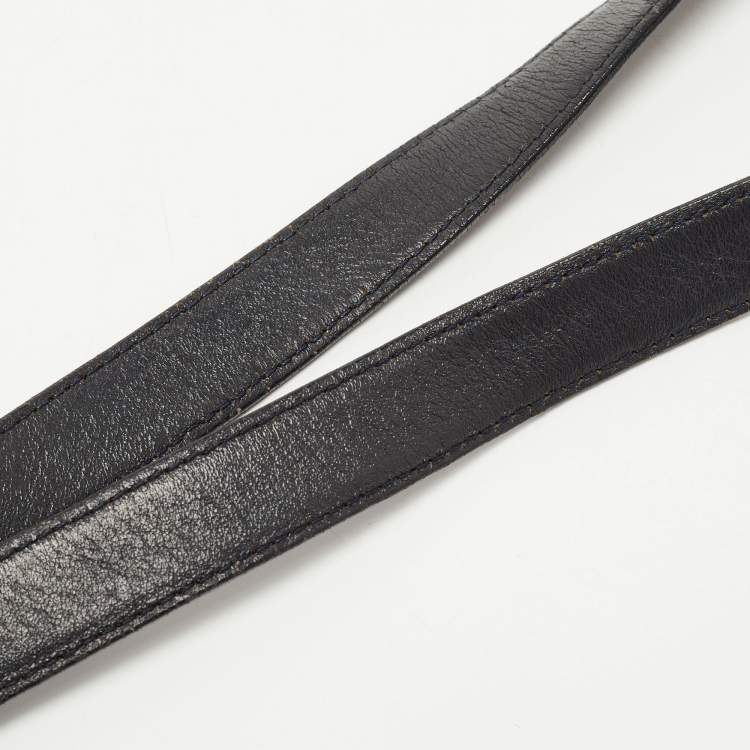 Pre Owned Burberry Black Beat Check Coated Canvas and Leather Flap Shoulder Bag