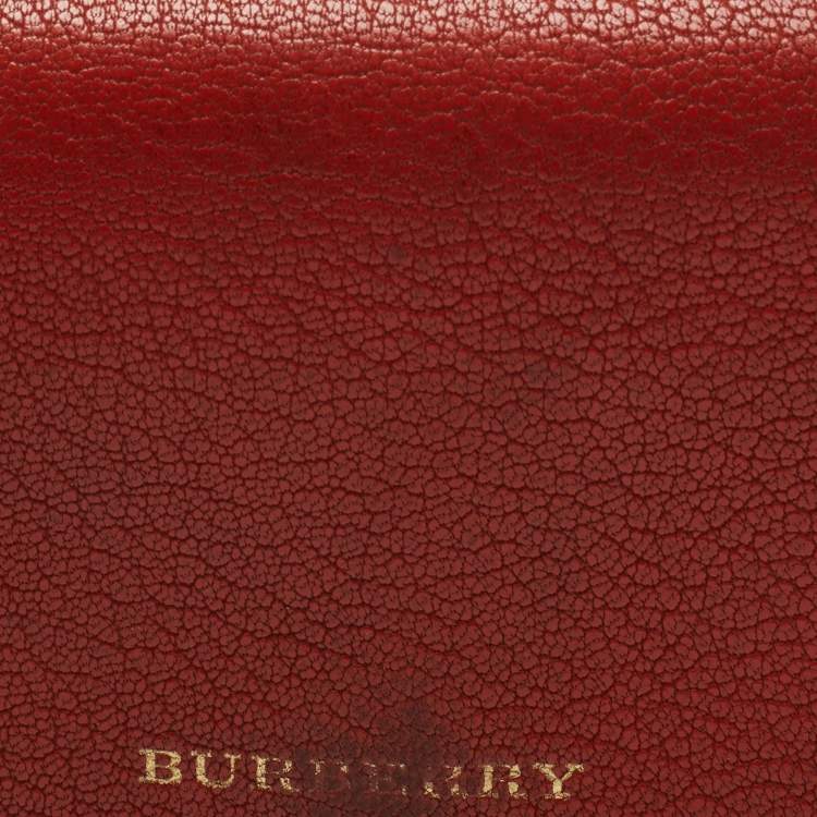 Pre Owned Burberry Brick Brown/Beige House Check Canvas and Leather Flap Continental Wallet