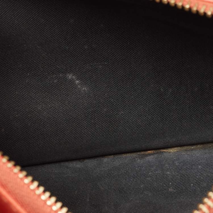 Pre Owned Burberry Brick Brown/Beige House Check Canvas and Leather Flap Continental Wallet