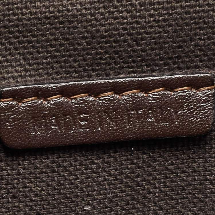 Pre Owned Burberry Beige/Brown Haymarket Check PVC and Leather Thornley Satchel