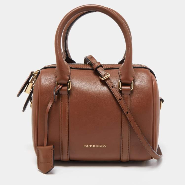 Burberry Tan Leather Small Alchester Bowler Bag Burberry The Luxury Closet