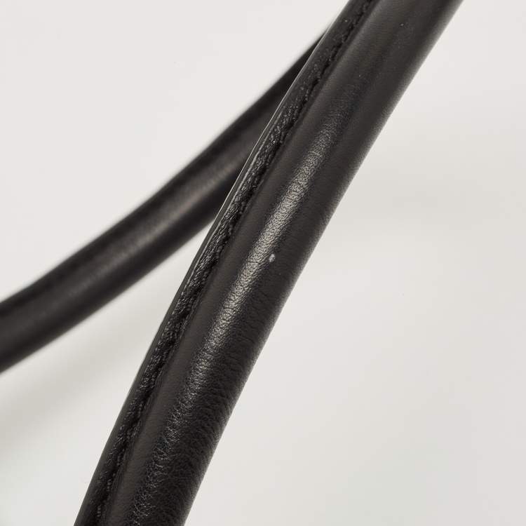 Pre Owned Burberry Black Smoked Check PVC and Leather Lowry Shoulder Bag