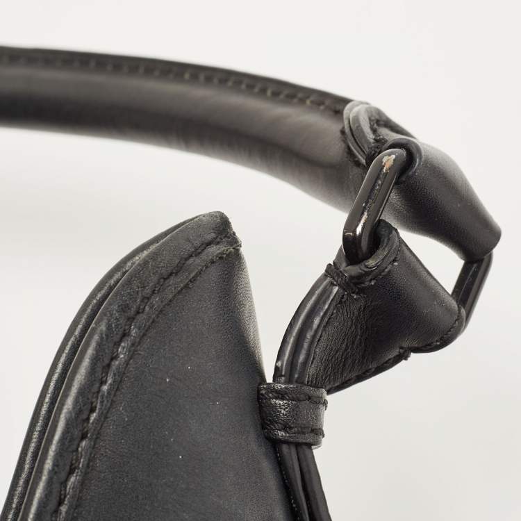 Pre Owned Burberry Black/Dark Burgundy House Check PVC and Leather Small Brooklyn Hobo