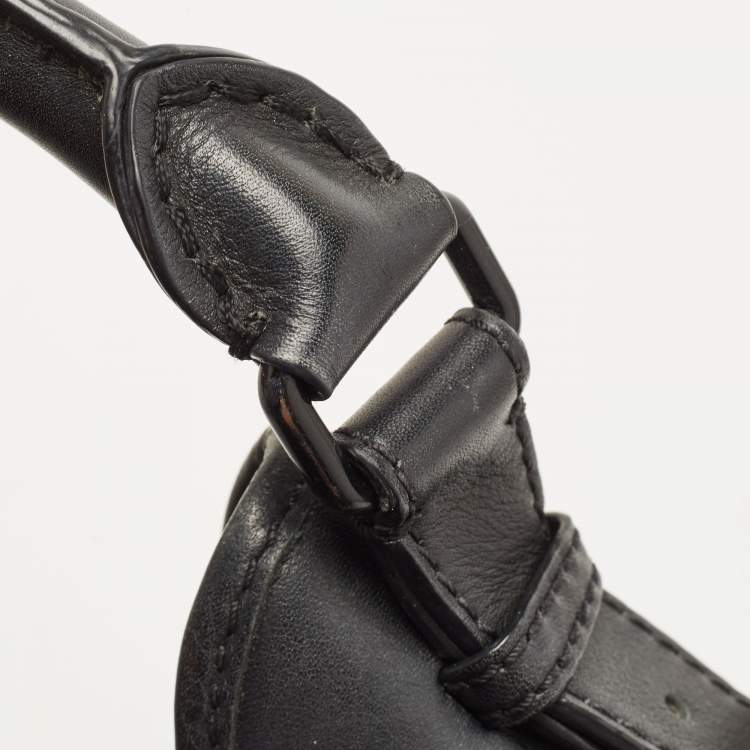 Pre Owned Burberry Black/Dark Burgundy House Check PVC and Leather Small Brooklyn Hobo