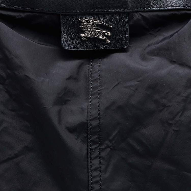 Pre Owned Burberry Black Nylon and Leather Buckleigh Tote