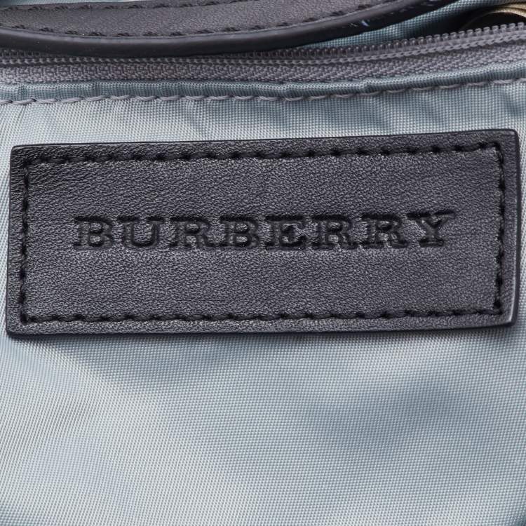Pre Owned Burberry Beige/Black Nova Check Nylon and Leather Buckleigh Tote