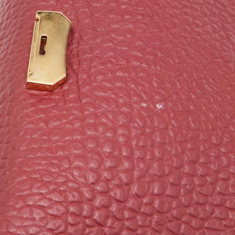 Pre Owned Burberry Pink Leather Mildenhall Shoulder Bag