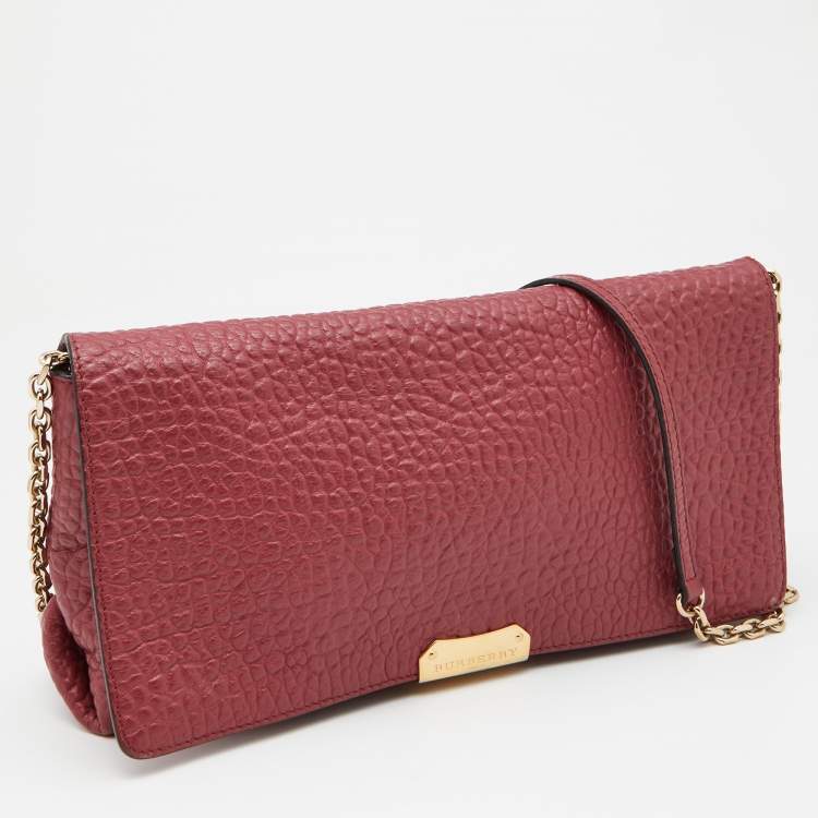 Pre Owned Burberry Pink Leather Mildenhall Shoulder Bag