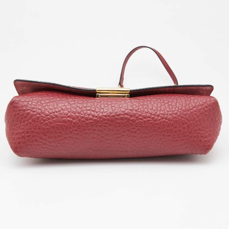 Pre Owned Burberry Pink Leather Mildenhall Shoulder Bag