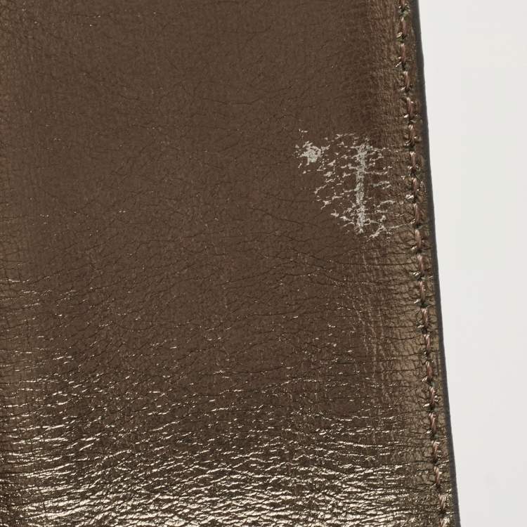 Pre Owned Burberry Metallic Quilted Leather Manor Satchel