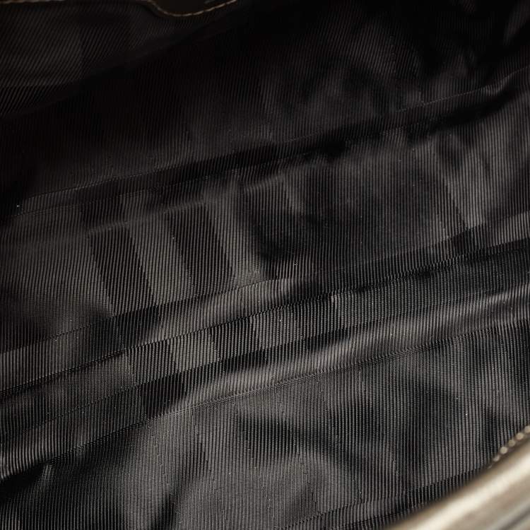 Pre Owned Burberry Metallic Quilted Leather Manor Satchel