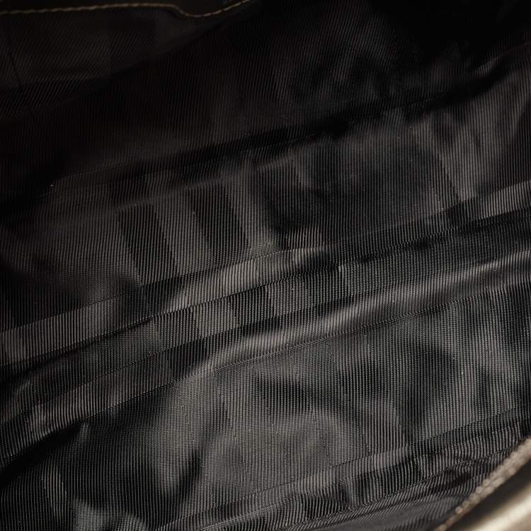 Pre Owned Burberry Metallic Quilted Leather Manor Satchel