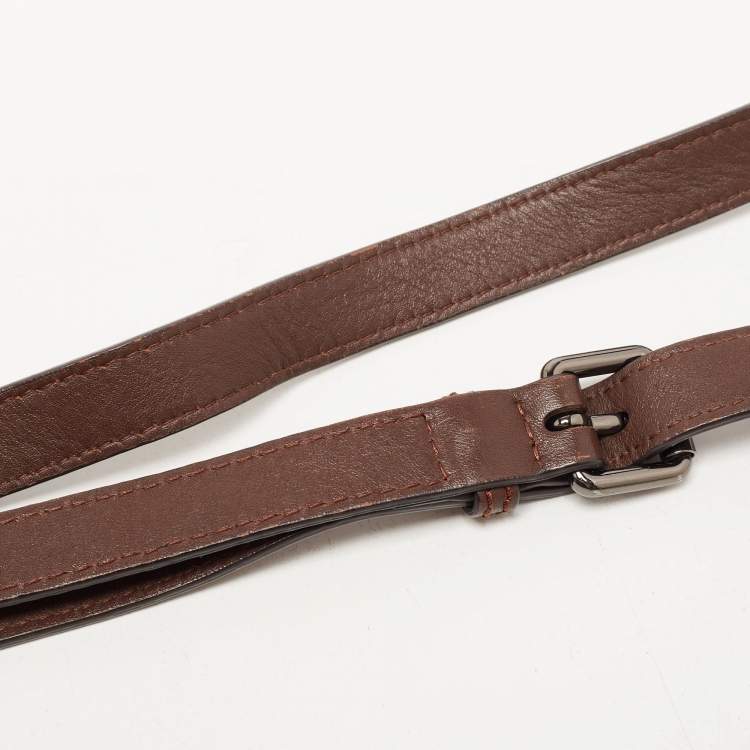 Pre Owned Burberry Dark Brown Smoke Check PVC Small Northfield Tote