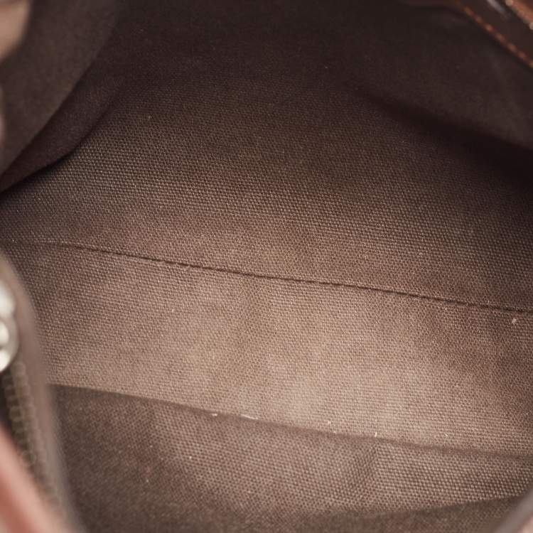 Pre Owned Burberry Dark Brown Smoke Check PVC Small Northfield Tote