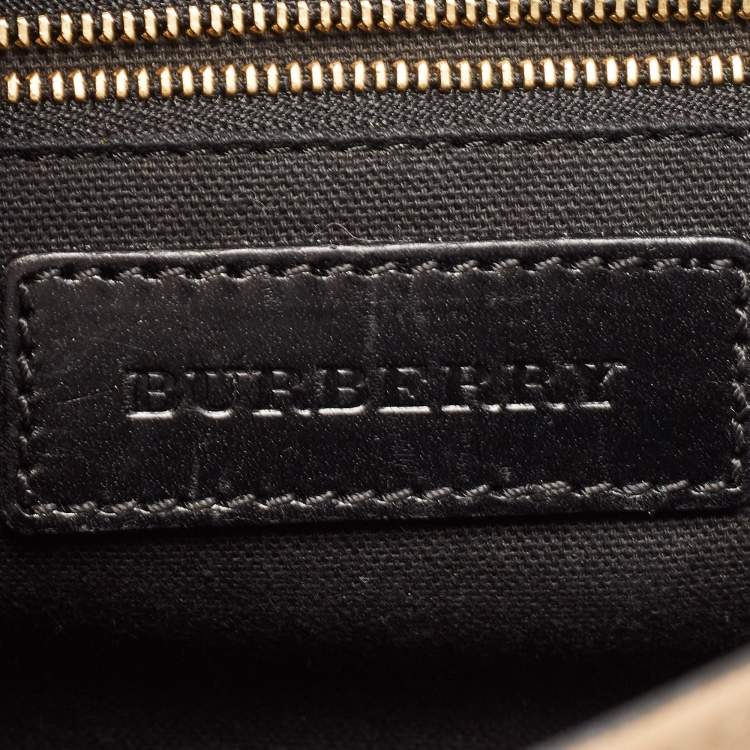 Pre Owned Burberry Black House Check Canvas and Leather Abbott Shoulder Bag
