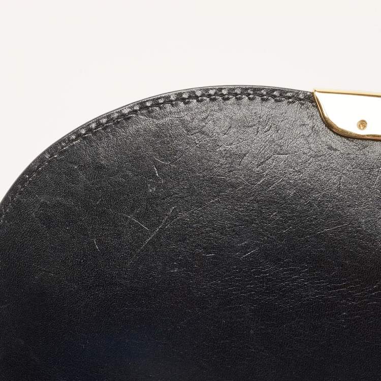 Pre Owned Burberry Black House Check Canvas and Leather Abbott Shoulder Bag