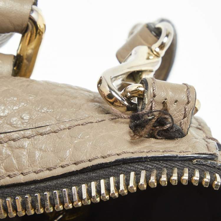 Pre Owned Burberry Grey Grain Leather Gladstone Satchel