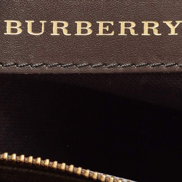 Pre Owned Burberry Beige Haymarket Check Coated Canvas and Leather Small Northfield Tote