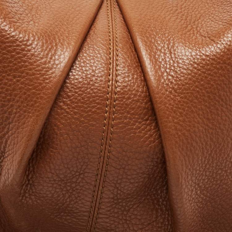 مملوكة مسبقًا Burberry Brown Leather Logo Hobo