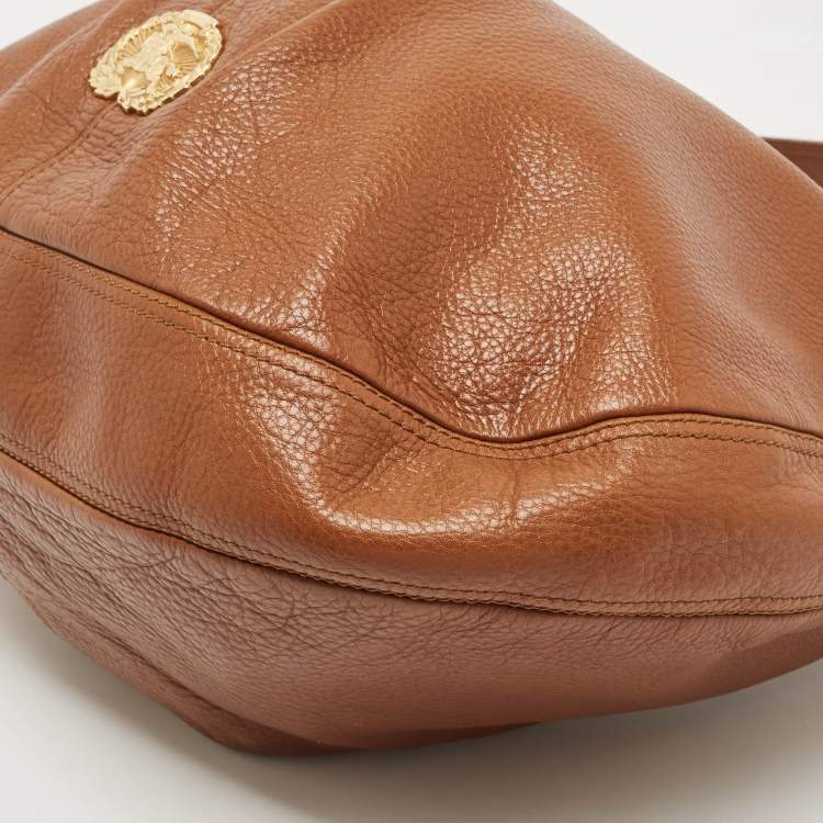 مملوكة مسبقًا Burberry Brown Leather Logo Hobo