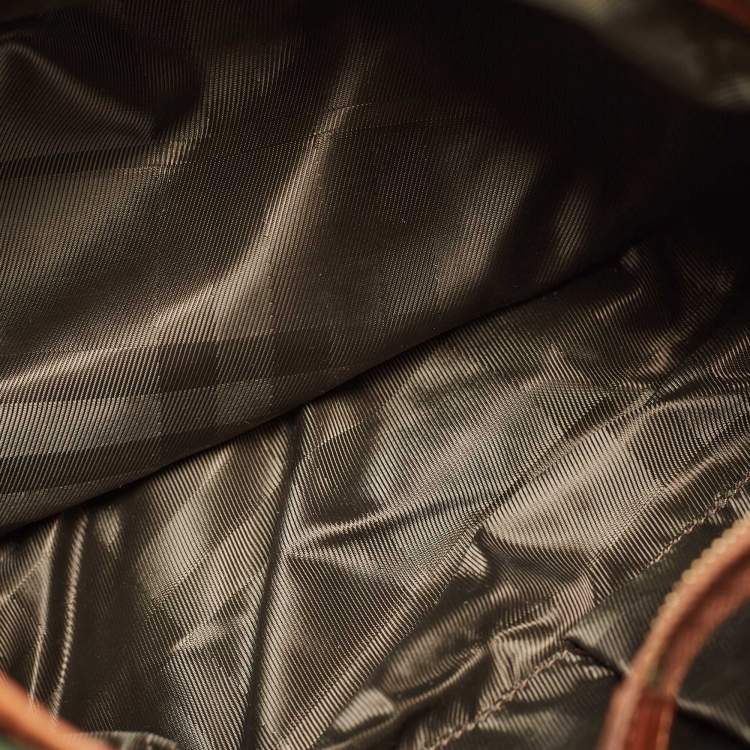 Pre Owned Burberry Brown/Beige House Check Canvas and Leather Large Hoxton Hobo