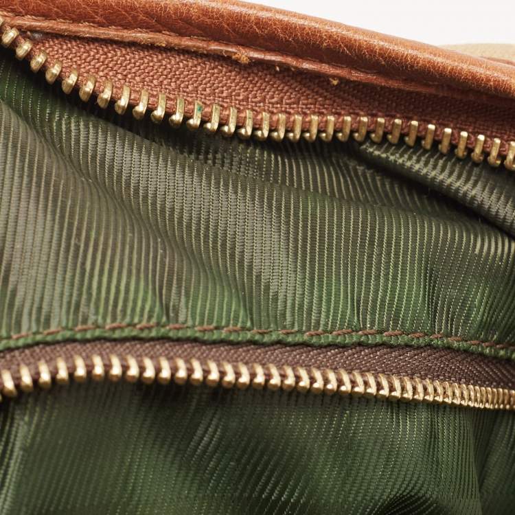 Pre Owned Burberry Brown/Beige House Check Canvas and Leather Large Hoxton Hobo