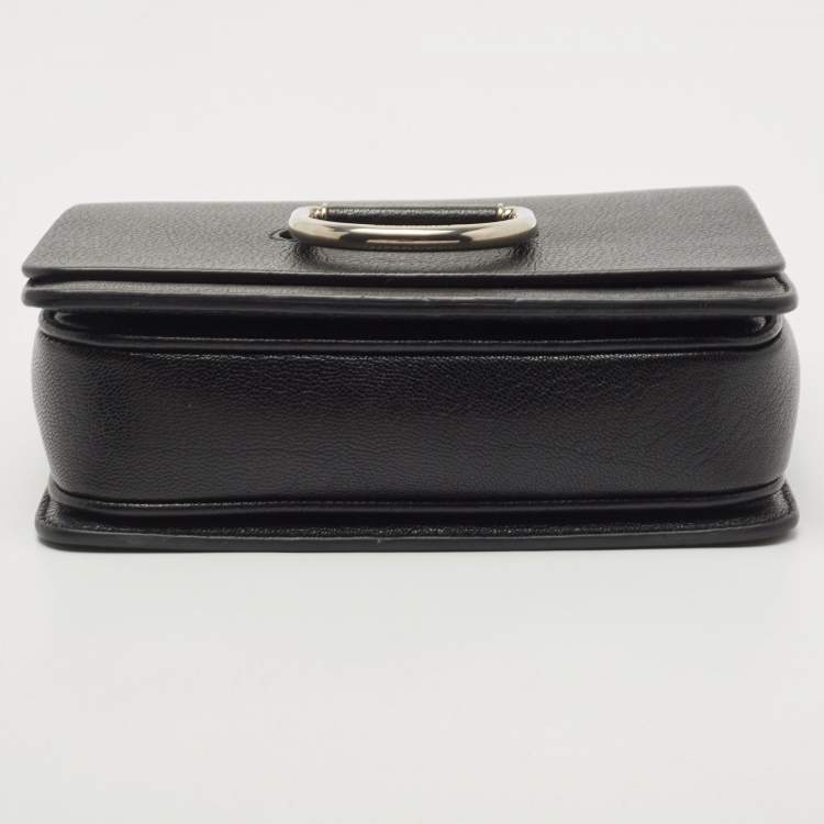 Pre Owned Burberry Black Leather Small D Ring Shoulder Bag