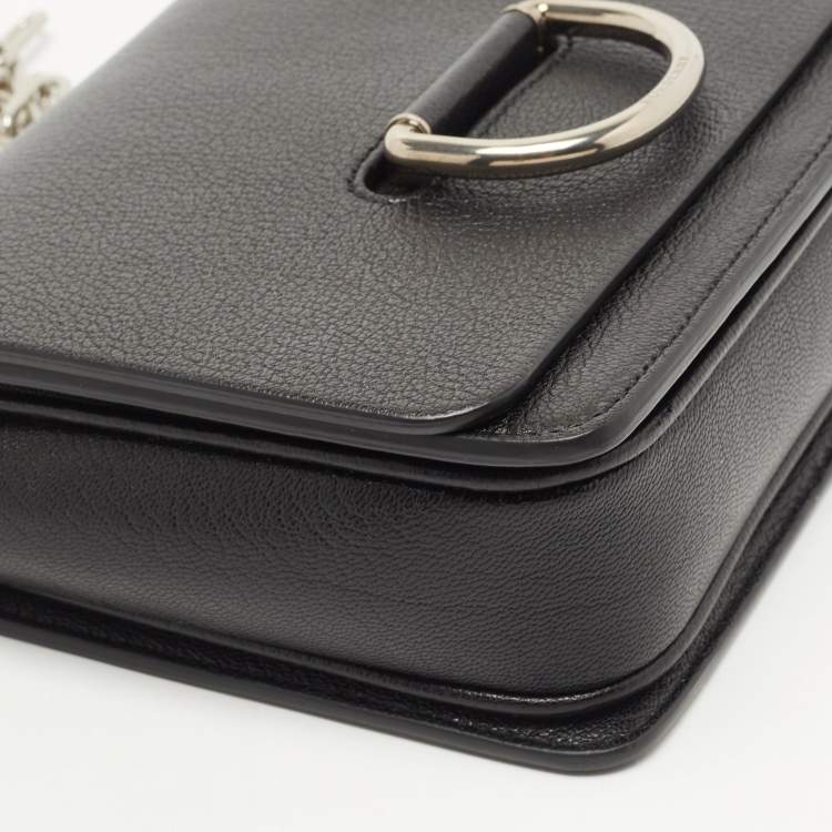 Pre Owned Burberry Black Leather Small D Ring Shoulder Bag