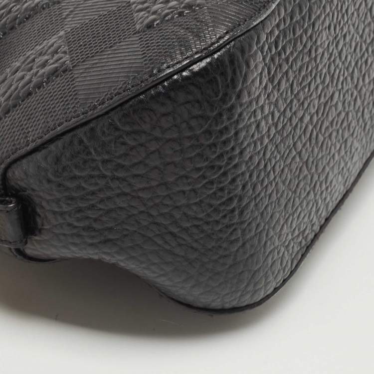 Pre Owned Burberry Black Heritage Check Embossed Leather Small Orchard Bowler Bag
