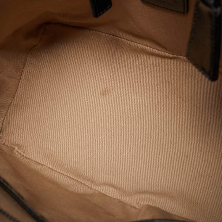 Pre Owned Burberry Black/Beige Nova Check PVC and Patent Leather Eden Tote