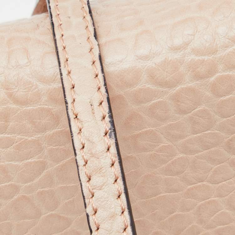 Pre Owned Burberry Pink Leather Mildenhall Shoulder Bag