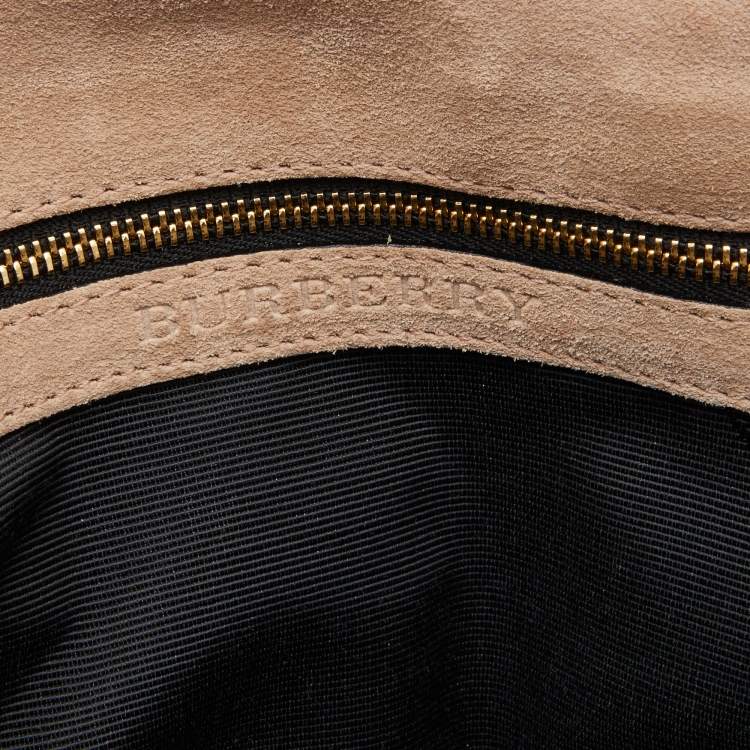 Pre Owned Burberry Pink Leather Mildenhall Shoulder Bag